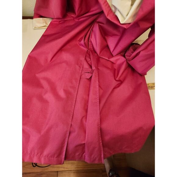 Vtg Misty Harbor Pink Hooded Rain Coat Jacket Full Length - 10 Petite - Picture 9 of 11